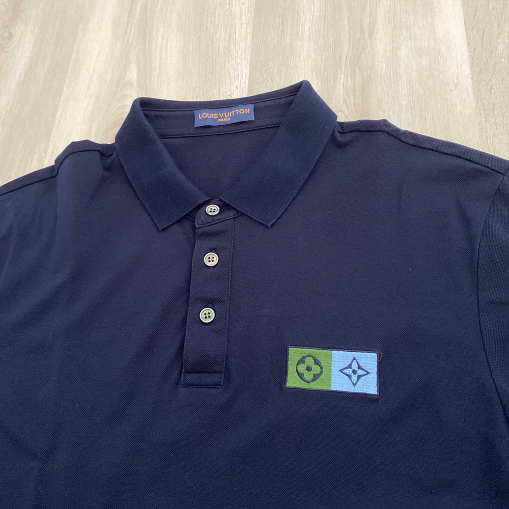 Louis Vuitton men’s navy cotton polo size L slim fit